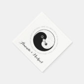 PAPIER NAPKIN b/w YinYang taubt. Serviette (Ecke)