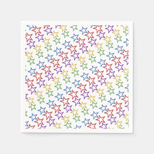 Papier Napkin - Bands farbiger Sterne Serviette (Vorderseite)