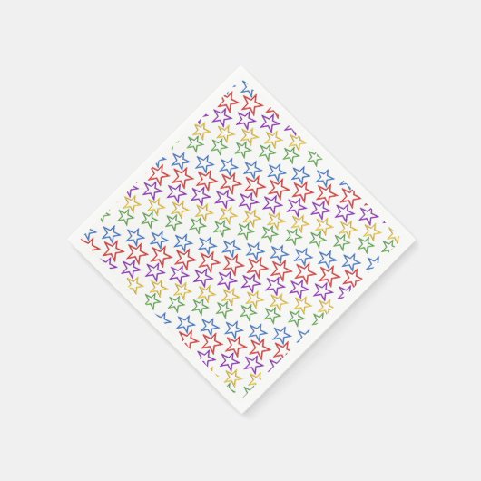 Papier Napkin - Bands farbiger Sterne Serviette (Ecke)