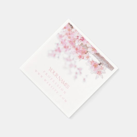 PAPIER NAPKIN BUSINESS CARD : CHERRY BLOSSOM SERVIETTE (Ecke)