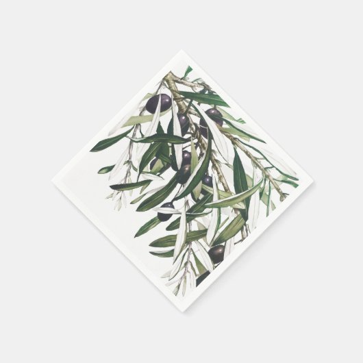PAPIER NAPKIN : CHRISTMAS : OLIVENBRANCH SERVIETTE (Ecke)