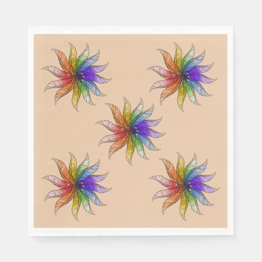 Papier Napkin - Federfarbrad Serviette (Vorderseite)