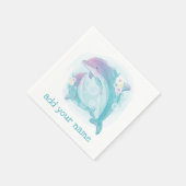 PAPIER NAPKIN : GEBURTSTAGSPARTEI: DOLPHINEN SERVIETTE (Ecke)