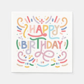 PAPIER NAPKIN: GLÜCKLICHER GEBURTSTAG SERVIETTE (Vorderseite)