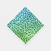 Papier Napkin Green/Blue Leopard Print Serviette (Ecke)