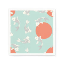 PAPIER NAPKIN : JAPANISCHER STIL : KOI FISH PATTER