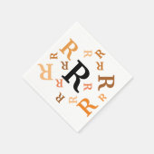 Papier Napkin - Jumblets Letters in Brown und Oran Serviette (Ecke)