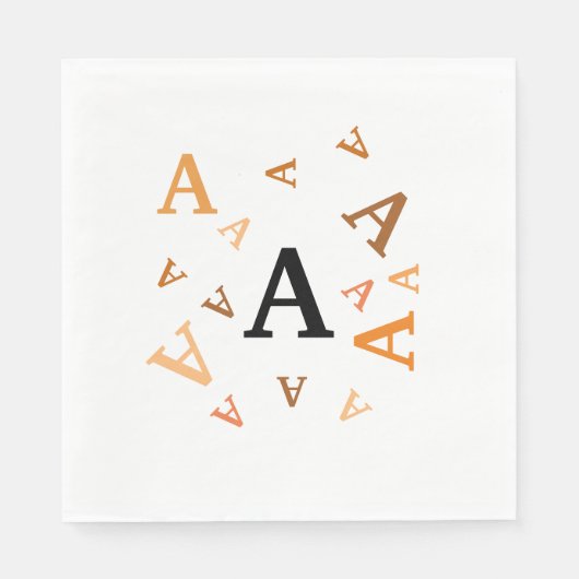 Papier Napkin - Jumblets Letters in Orange/Brown Serviette (Vorderseite)