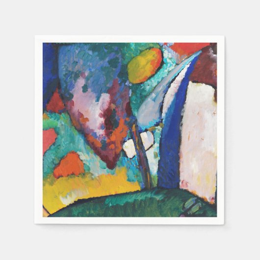 PAPIER NAPKIN : KANDINSKI : DER WASSERFALL SERVIETTE (Vorderseite)