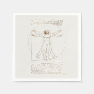 PAPIER NAPKIN: LEONARDO DA VINCI: VITRUVIAN MAN SERVIETTE