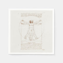 PAPIER NAPKIN : LEONARDO DA VINCI : VITRUVIER MANN