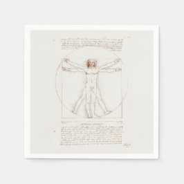 PAPIER NAPKIN : LEONARDO DA VINCI : VITRUVIER MANN SERVIETTE