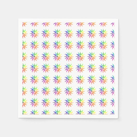 Papier Napkin - Mehrfarbige Räder Serviette (Vorderseite)
