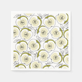 Papier Napkin mit Apfel gezeichnet. Serviette