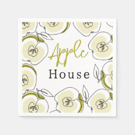 Papier Napkin mit Apfel gezeichnet. Serviette