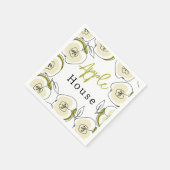 Papier Napkin mit Apfel gezeichnet. Serviette (Ecke)