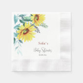 Papier Napkin mit Aquarellblumen Serviette (Vorderseite)