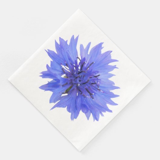 Papier Napkin mit blauer Kornblume Serviette (Ecke)