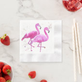 Papier Napkin mit zwei rosa Flamingos Serviette (Beispiel)