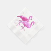Papier Napkin mit zwei rosa Flamingos Serviette (Ecke)