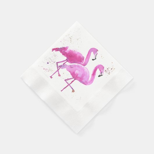 Papier Napkin mit zwei rosa Flamingos Serviette (Ecke)