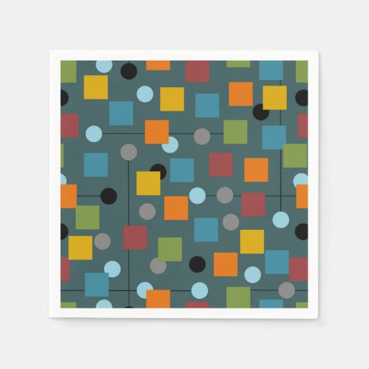 Papier Napkin - Mitte des Jahrhunderts modern 1,3  Serviette (Vorderseite)