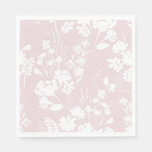 PAPIER NAPKIN ; PALENPINK FLORAL GRAPHIC DESIGN SERVIETTE (Vorderseite)