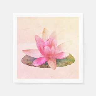 PAPIER NAPKIN: PINK LOTUS SERVIETTE