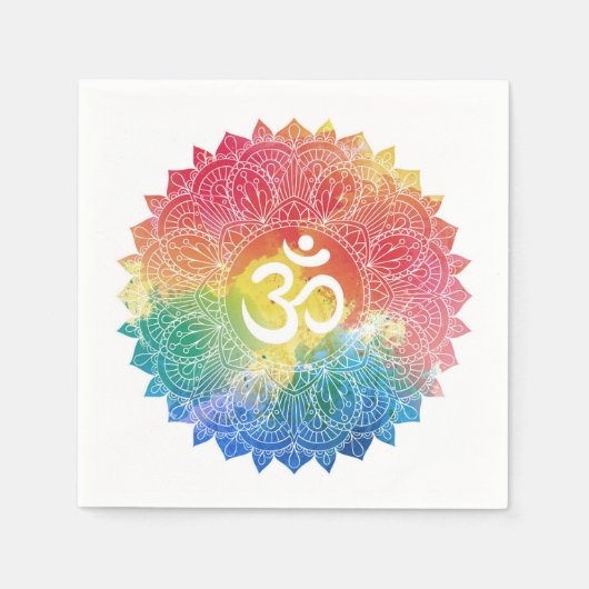 PAPIER NAPKIN: RAINBOW MANDALA SERVIETTE (Vorderseite)