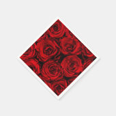 PAPIER NAPKIN : ROTE ROSEN : ZOLLBAR SERVIETTE (Ecke)