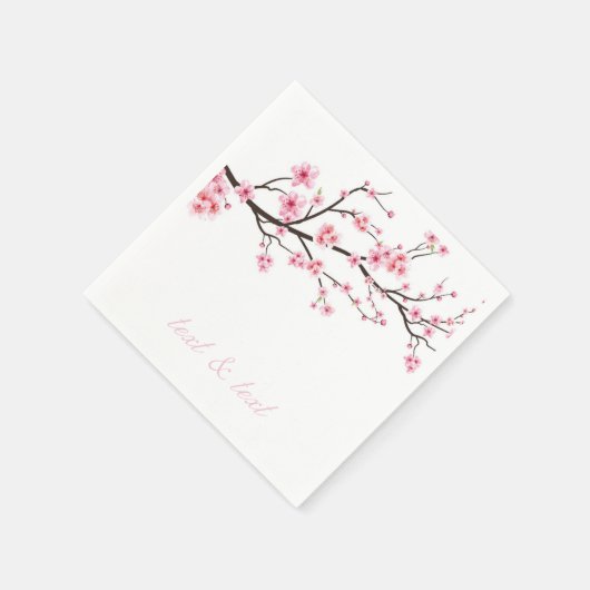 PAPIER NAPKIN : SAKURA CHERRY BLOSSOME SERVIETTE (Ecke)
