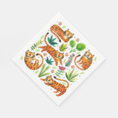 PAPIER NAPKIN: SPIELTIGERE SERVIETTE (Ecke)