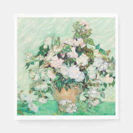 PAPIER NAPKIN : VAN GOGH : ROSE SERVIETTE