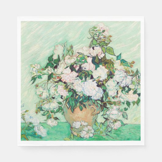 PAPIER NAPKIN : VAN GOGH : ROSE SERVIETTE (Vorderseite)