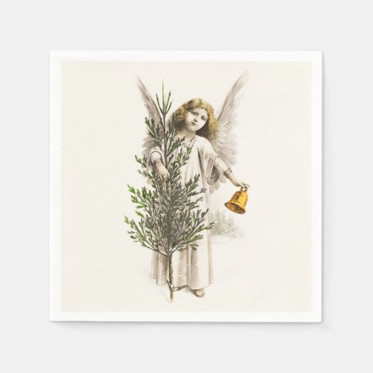PAPIER NAPKIN : WEINCHRISTMAS ANGEL SERVIETTE (Vorderseite)