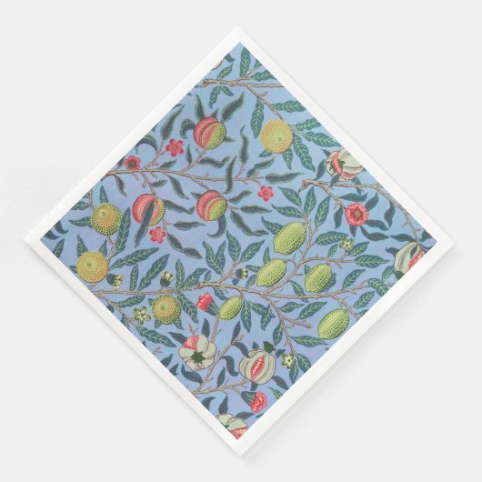 PAPIER NAPKIN : WILLIAM MORRIS : BLAUE POMEGRANATE SERVIETTE (Ecke)