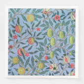 PAPIER NAPKIN : WILLIAM MORRIS : BLAUE POMEGRANATE SERVIETTE (Vorderseite)