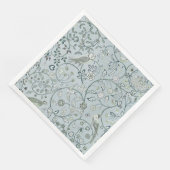 PAPIER NAPKIN : WILLIAM MORRIS:OWL & PHEASANT SERVIETTE (Ecke)