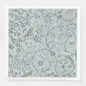 PAPIER NAPKIN : WILLIAM MORRIS:OWL & PHEASANT SERVIETTE (Vorderseite)