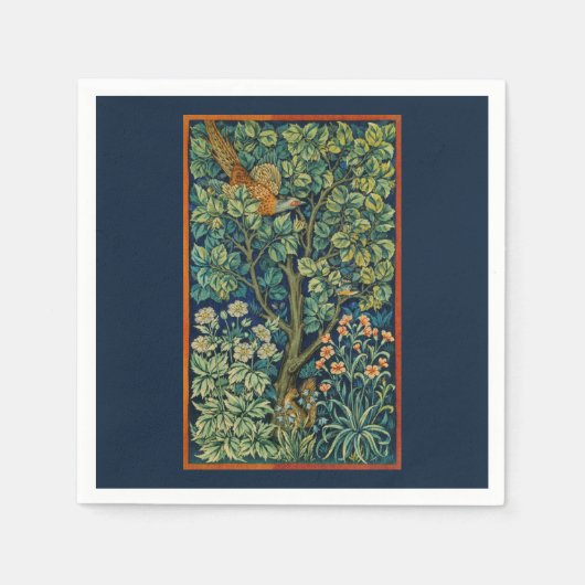 PAPIER NAPKIN : WILLIAM MORRIS : PHEASANT DESIGN SERVIETTE (Vorderseite)