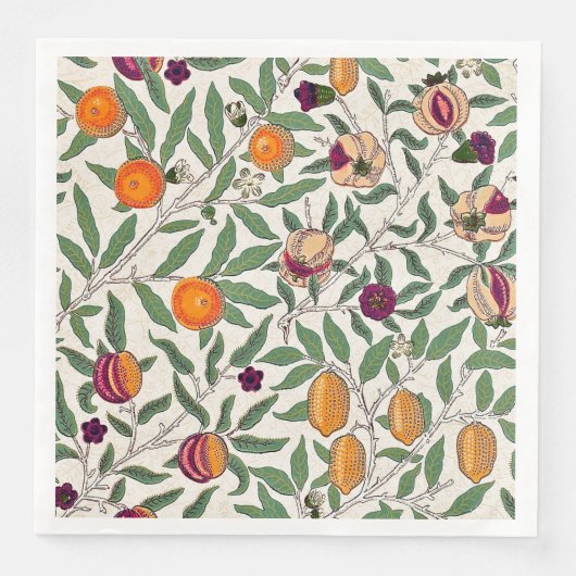 PAPIER NAPKIN : WILLIAM MORRIS:POMEGRANATE SERVIETTE (Vorderseite)