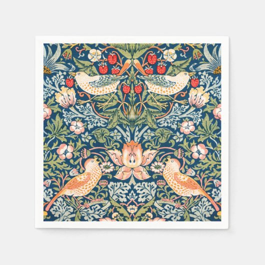 PAPIER NAPKIN : WILLIAM MORRIS STRAWBERRY THIEVY SERVIETTE (Vorderseite)