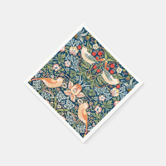 PAPIER NAPKIN : WILLIAM MORRIS STRAWBERRY THIEVY SERVIETTE (Ecke)