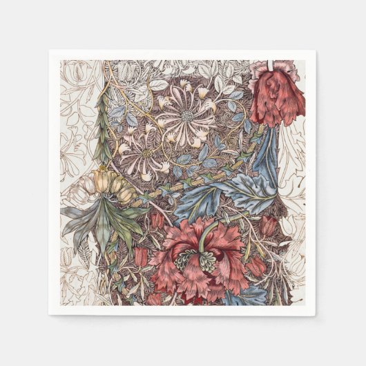 PAPIER NAPKIN : WILLIAM MORRIS : WILLIP TULIP SERVIETTE (Vorderseite)