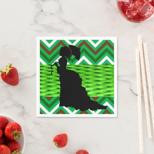 Papier Napkins, afrikanische Frau Grüne Serviette (Beispiel)