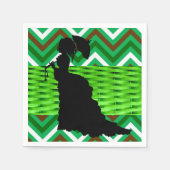 Papier Napkins, afrikanische Frau Grüne Serviette (Vorderseite)