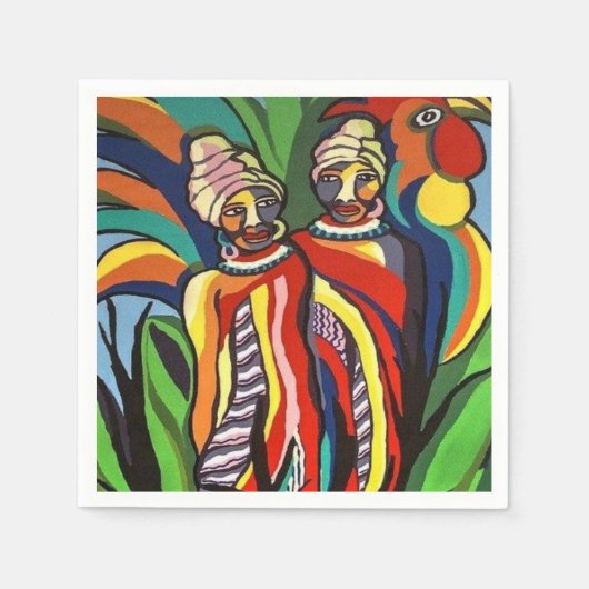 Papier Napkins, Afrikanische Frauenparrots Serviette (Vorderseite)