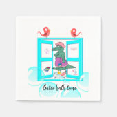Papier Napkins, Alligator Bath Time Blasen Napkins Serviette (Vorderseite)