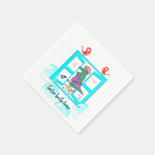 Papier Napkins, Alligator Bath Time Blasen Napkins Serviette (Ecke)