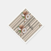 Papier Napkins, Almond Beige Streifen Serviette (Ecke)